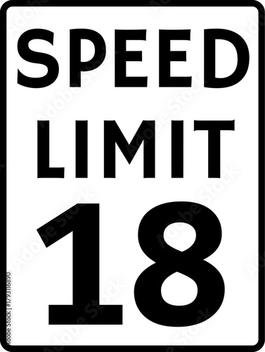 Speed Limit 18 mph Traffic Sign
