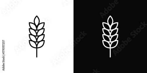 Wheat icon outline and linear vector. outline icon and illustration