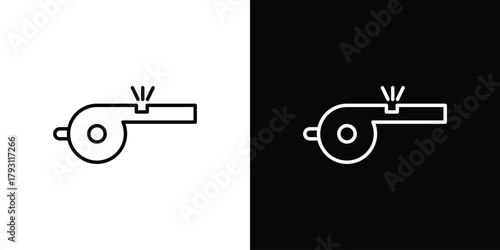 Whistle icon outline and linear vector. outline icon and illustration