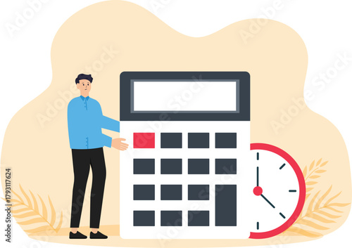 Concept of financial management and optimization,tasks and financial accounting and Humans rely on calculators. Financial administration concept
