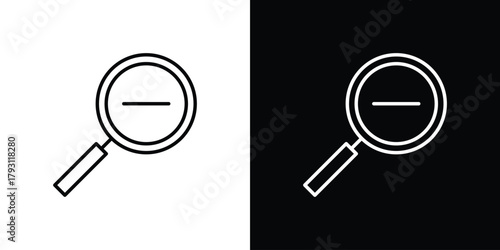 Zoom out icon outline and linear vector. outline icon and illustration