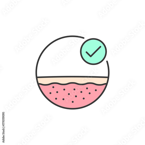 Normal skin icon for skincare logo use—ideal for beauty branding, facial care guides, or product packaging. Symbolizes balanced texture, healthy tone, and smooth complexion.