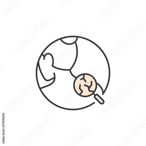 Dry skin icon for skincare logo design—great for illustrating flakiness, dehydration, or barrier repair. Ideal for beauty packaging, facial treatment guides, and wellness branding.