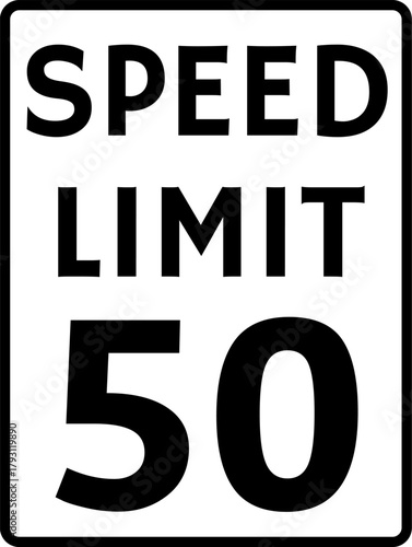 Speed Limit 50 mph Traffic Sign