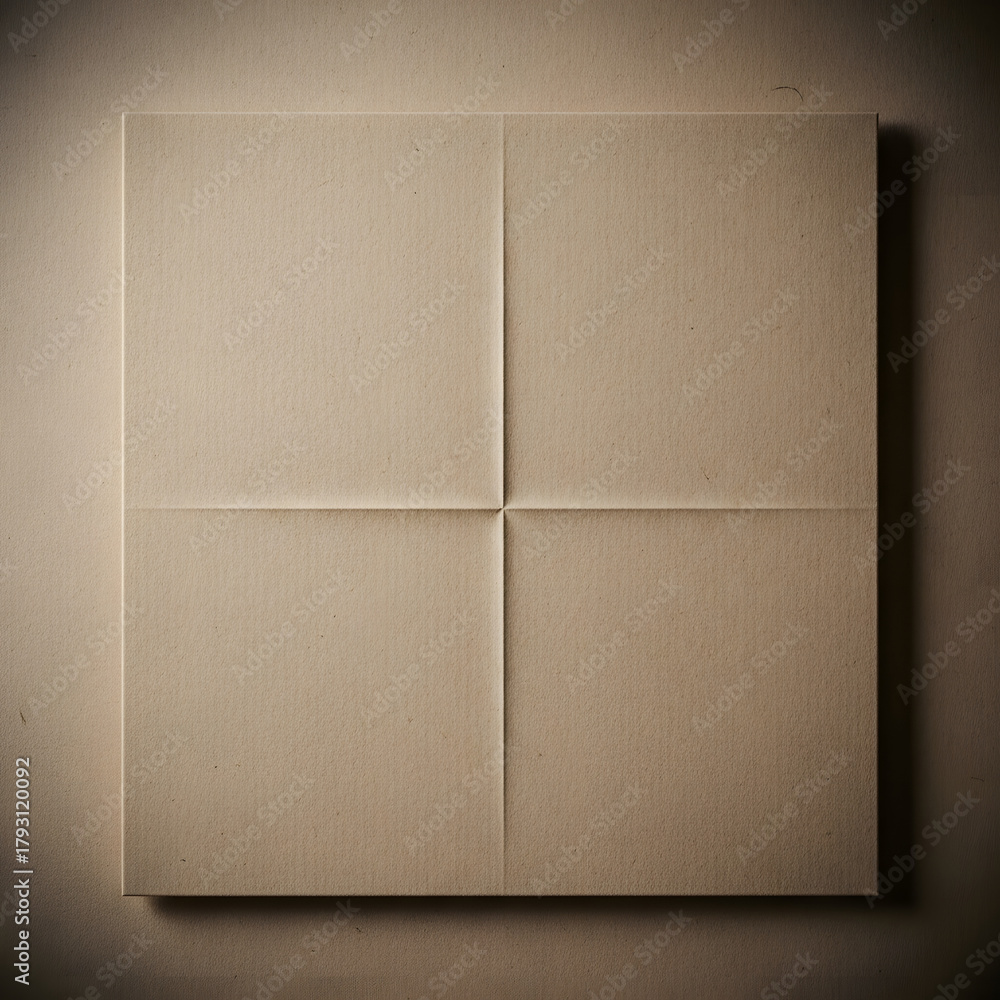 Fototapeta premium Square canvas divided into four equal parts, with subtle texture and neutral tones.