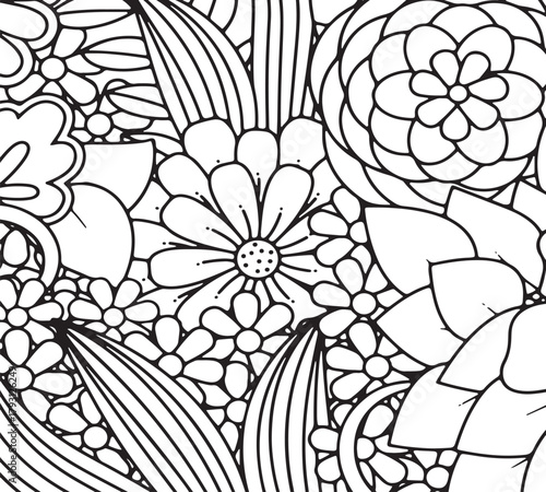 Simple flower coloring pages for adults and kids 