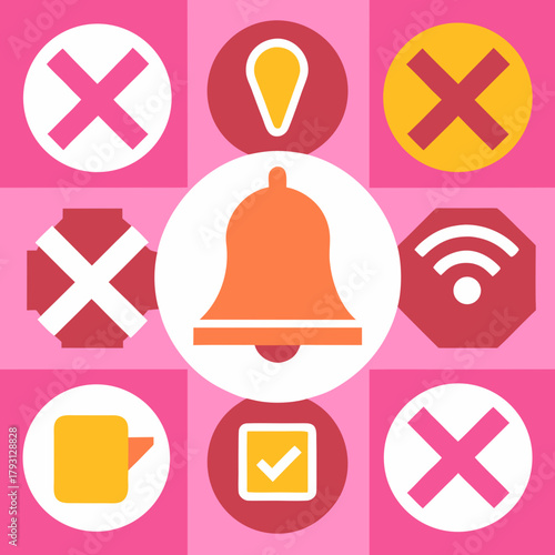 Abstract Geometric Arrangement of Notification Icons