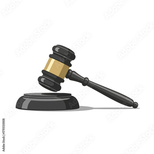 A wooden gavel resting on its base, representing justice, law, and auction