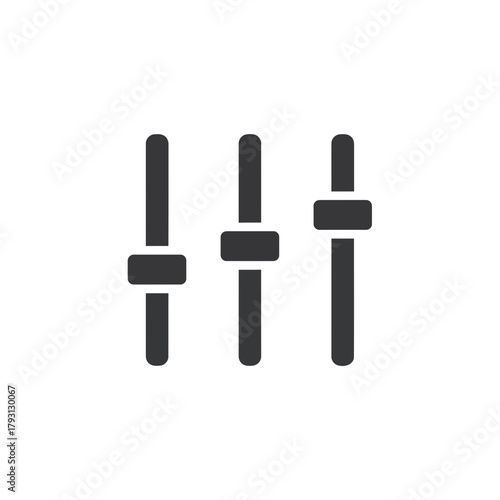 Three vertical sliders or faders, representing control, adjustment, or settings