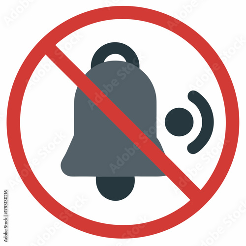 Red circle with diagonal line over dark gray bell icon