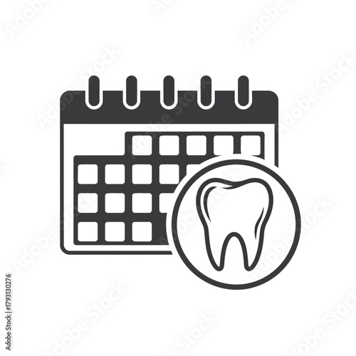Calendar icon with a tooth symbol in a circle, representing dental appointment or schedule