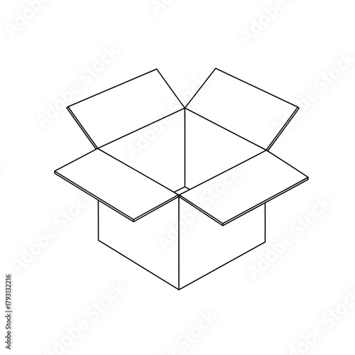 Open empty cardboard box