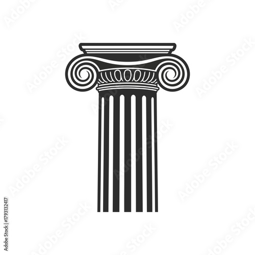 Ionic column capital, a decorative element from ancient greek architecture