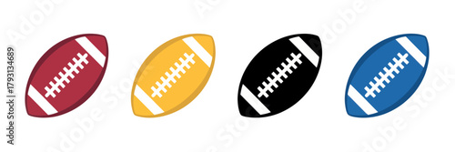 American football balls sport equipment game field goal touchdown play quarterback competition team sport design