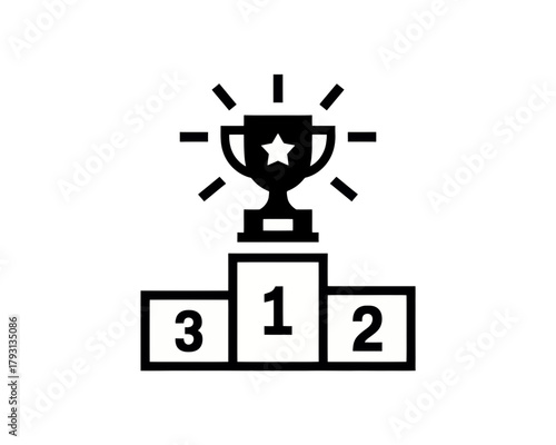 Achievement award podium success champion winner first place victory competition prize reward best trophy