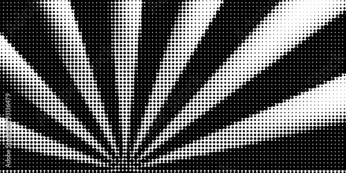 Edge frame. Halftone cartoon border. Pop art dot. Attention pattern. Faded attention texture. Black line isolated on white background. Concentration lines design. Grunge dots zoom. Vector illustration