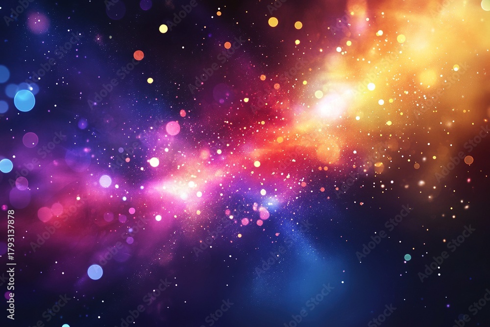 Fototapeta premium Colorful magic explosion on dark background.