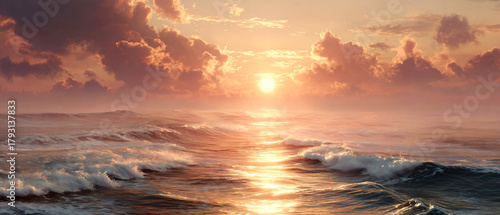 sunset over the sea