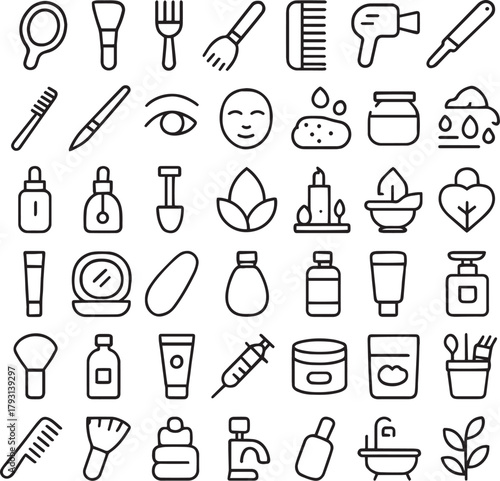 Set of beauty icons for web design and apps