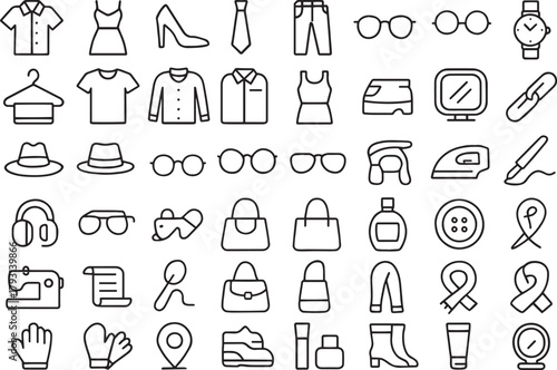 Set of fashion icons for web design and apps