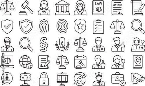 Collection of law and justice icons