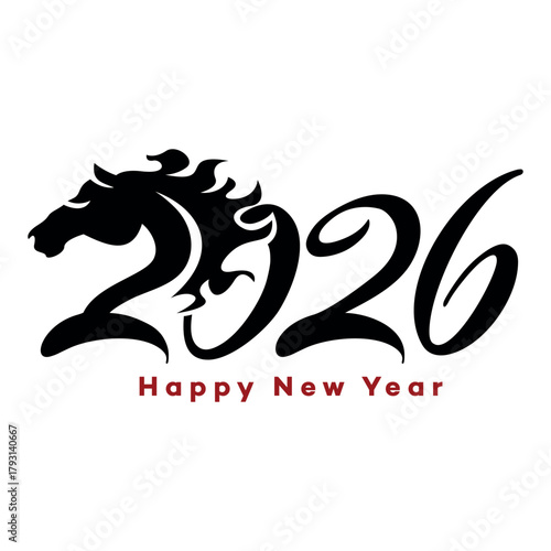 Modern beautiful horse logo year 2026
