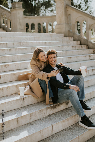 Young couple enjoying a sun...