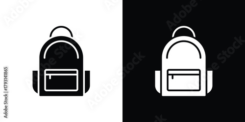 Backpack icon vector graphics. filled vector sign, Symbol illustration.