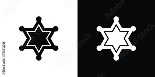 Badge Sheriff icon vector graphics. filled vector sign, Symbol illustration.