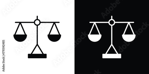 Balance scale icon vector graphics. filled vector sign, Symbol illustration.