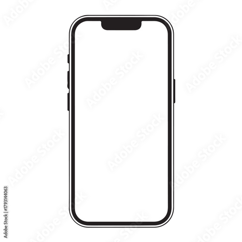 Modern smartphone with a blank screen for mockup and app presentation