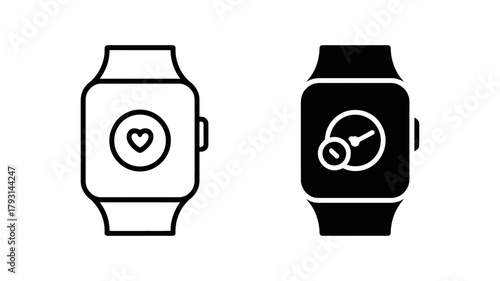 Smartwatch with heart rate and timer modern wearable technology with health monitoring and time management features