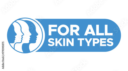 For All Skin Types Label – Cosmetic Badge Design for Skincare and Beauty Packaging
