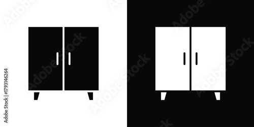 Cabinet icon vector graphics. filled vector sign, Symbol illustration.