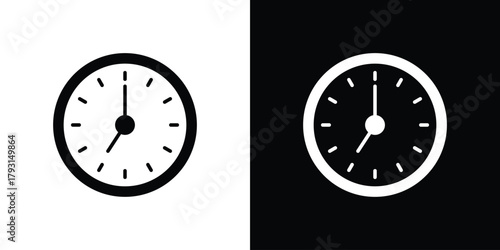 Clock seven icon vector graphics. filled vector sign, Symbol illustration.