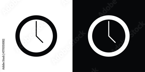 Clock-five icon vector graphics. filled vector sign, Symbol illustration.