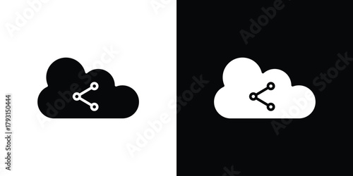 Cloud share icon vector graphics. filled vector sign, Symbol illustration.