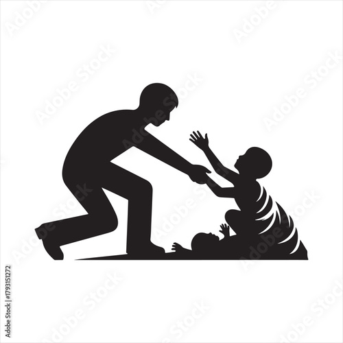 helping poor vector sketch art logo design collection. abstract icon set illustration.