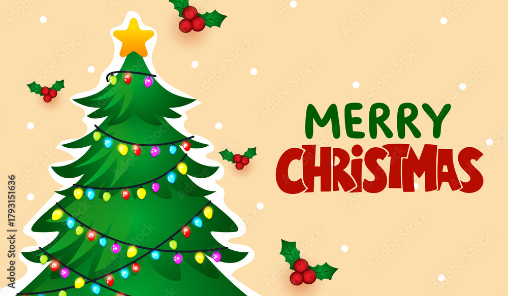 Naklejka premium Merry Christmas. And a Happy New Year