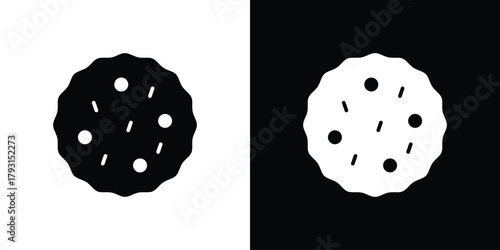 Cookie icon vector graphics. filled vector sign, Symbol illustration.