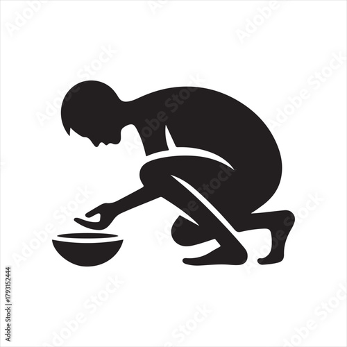 helping poor vector sketch art logo design collection. abstract icon set illustration.