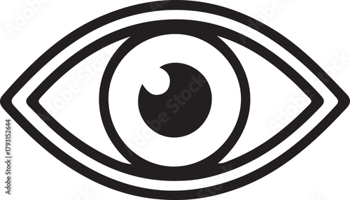Human Eye Line Art Icon - Vision, View, or Security Symbol Vector