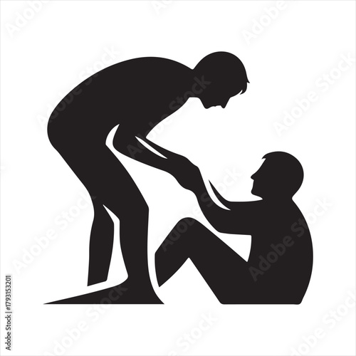 helping poor vector sketch art logo design collection. abstract icon set illustration.