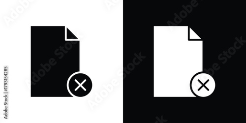 Delete Document icon vector graphics. filled vector sign, Symbol illustration.