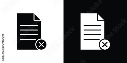Delete Document icon vector graphics. filled vector sign, Symbol illustration.