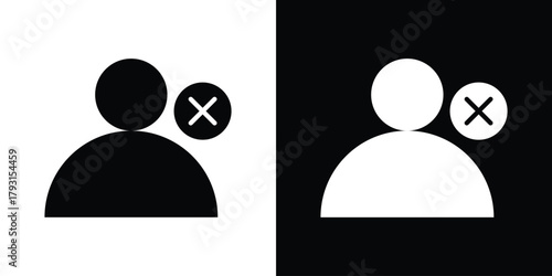 Delete user icon vector graphics. filled vector sign, Symbol illustration.