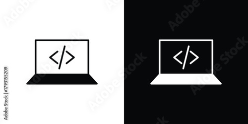 Display code icon vector graphics. filled vector sign, Symbol illustration.