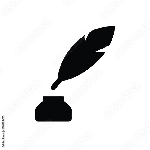 quill and ink icon for creative or artistic writing