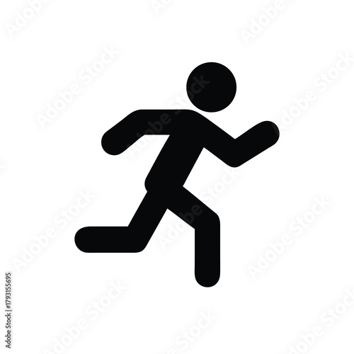 running person icon for jogging fitness and exercise