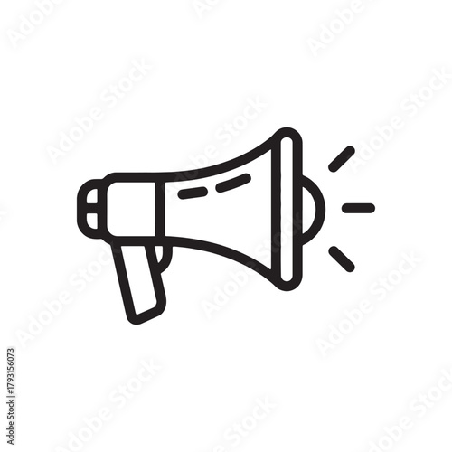 Megaphone or Loudspeaker Line Icon. Announcement, Marketing, and Voice Promotion Vector.